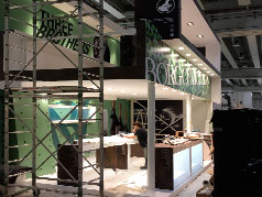 decorazione pubblicitaria per stand vinitaly