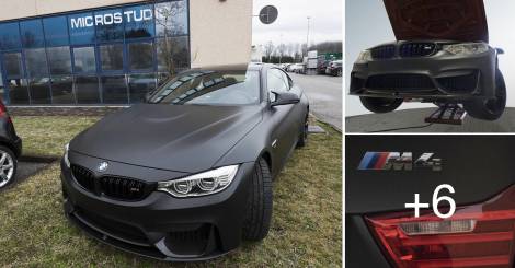 Car Wrapping BMW M4  nero opaco metallizzato