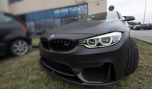 car wrapping bmw M4 Treviso nero  opaco metallizzato