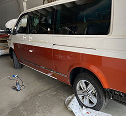 Work in progress, car wrapping VW Caravelle Treviso, Italy