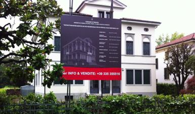 Sign for building renovation