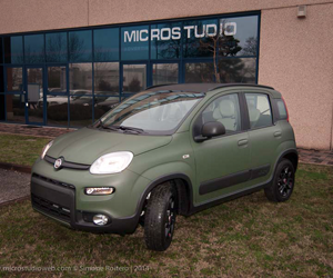 car wrapping Treviso fiat panda verde militare