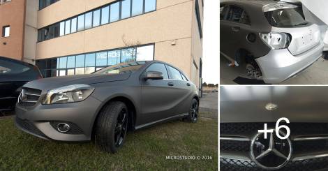 car wrapping grigio opaco mercedes classe A 