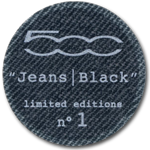 Logo personalizzazione Fiat 500 Jeans / Black Logo personalizzazione Fiat 500 Jeans / Black