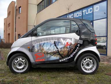 Elaborazione grafica, stampa e applicazione su Smart Fortwo