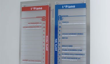 Plexiglass office directional sign