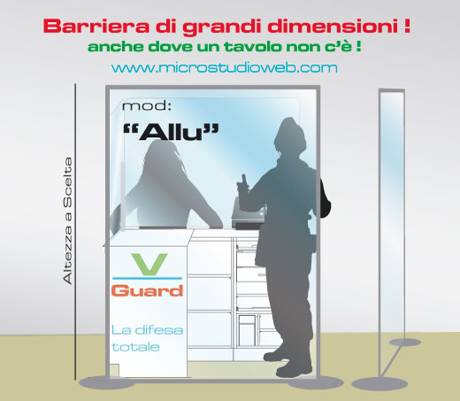 V Guard allu protezione plexiglass grandi dimensioni