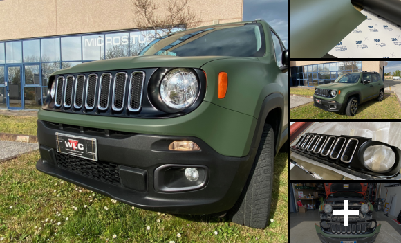 Jeep Wrangler con car wrapping 3M M26 Matte Military Green