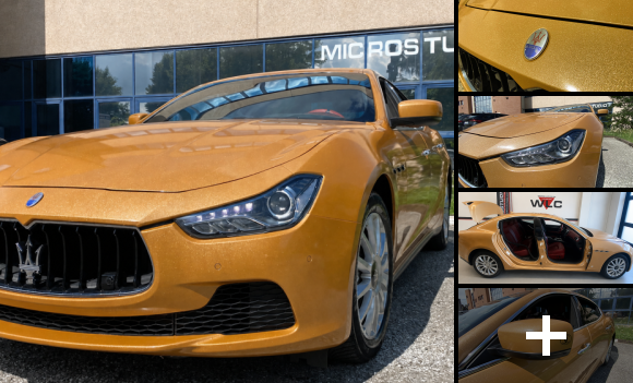 Maserati Ghibli car wrapping Avery Supreme Wrapping Diamond Amber